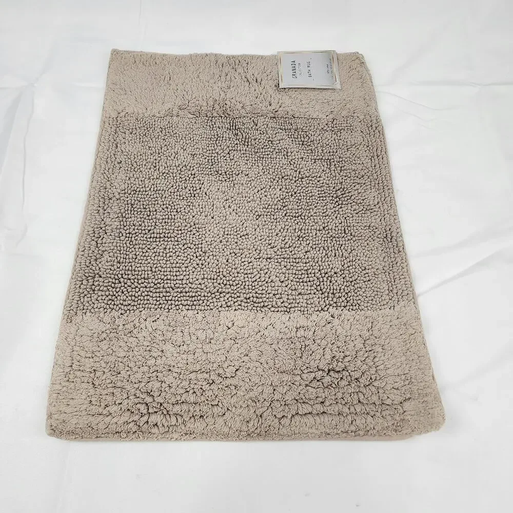 Better Trends Granada Sand 100% Cotton Bath Rug 17x24 Absorbent Non-Skid Mat